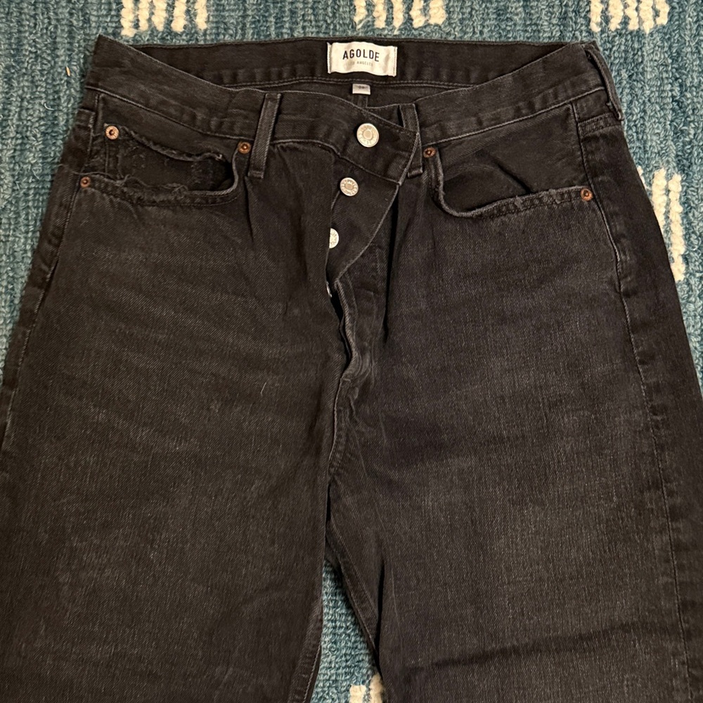 Agolde Women's Black Straight Leg Jeans